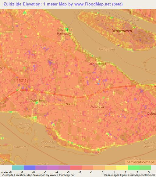 Zuidzijde,Netherlands Elevation Map