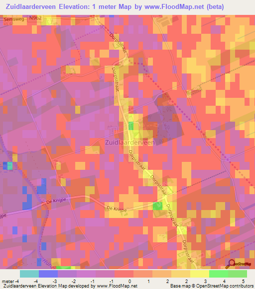 Zuidlaarderveen,Netherlands Elevation Map
