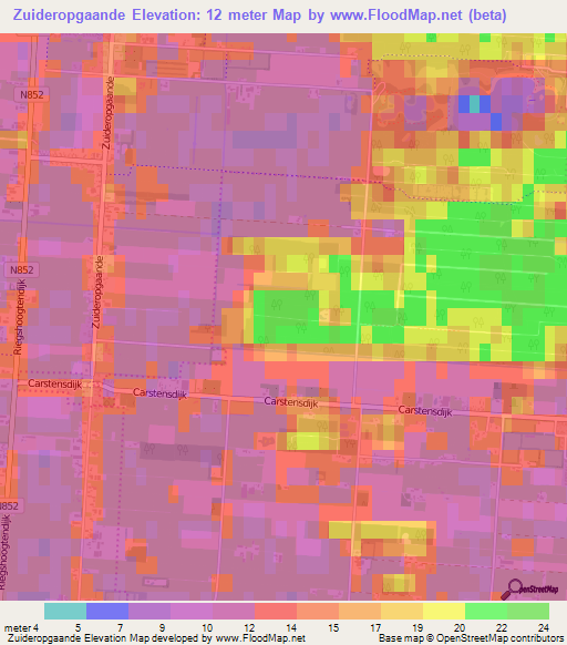 Zuideropgaande,Netherlands Elevation Map