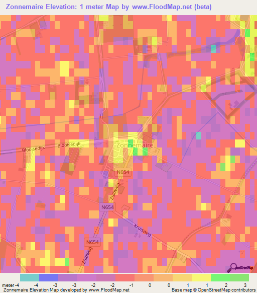Zonnemaire,Netherlands Elevation Map