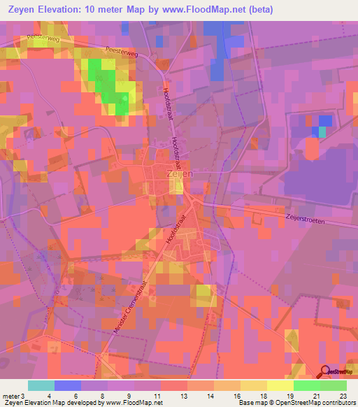 Zeyen,Netherlands Elevation Map