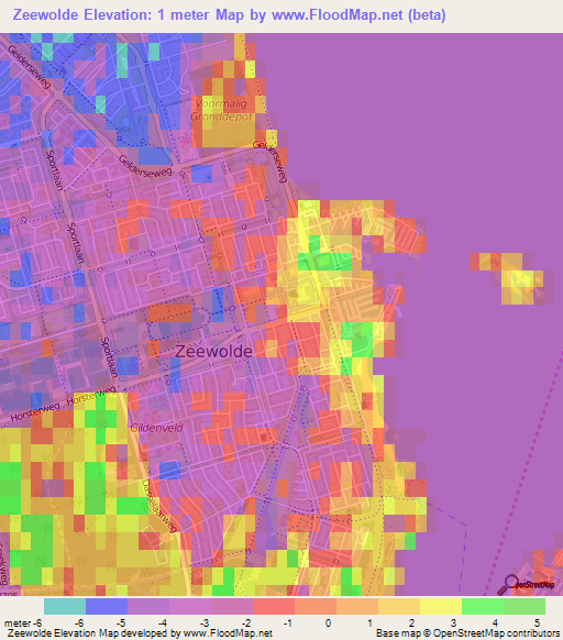 Zeewolde,Netherlands Elevation Map