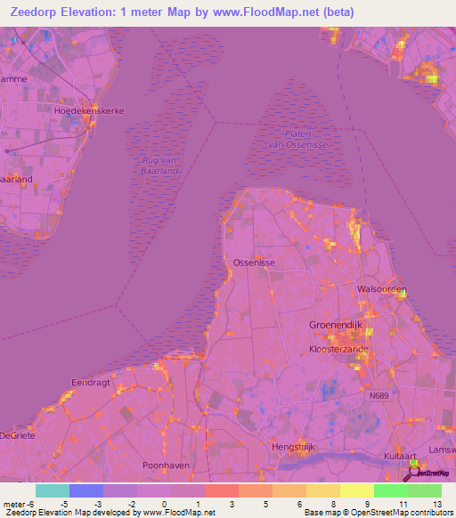 Zeedorp,Netherlands Elevation Map
