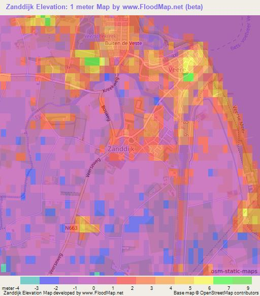 Zanddijk,Netherlands Elevation Map