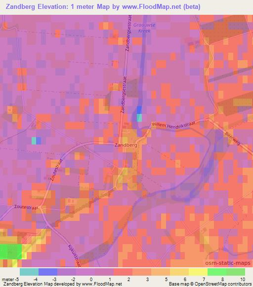 Zandberg,Netherlands Elevation Map