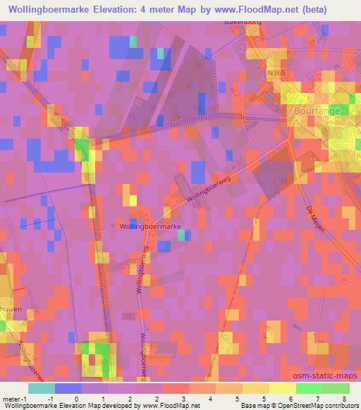 Wollingboermarke,Netherlands Elevation Map