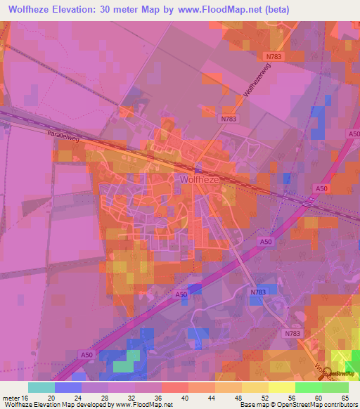Wolfheze,Netherlands Elevation Map