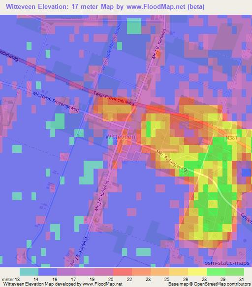 Witteveen,Netherlands Elevation Map