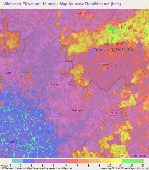 Witteveen,Netherlands Elevation Map