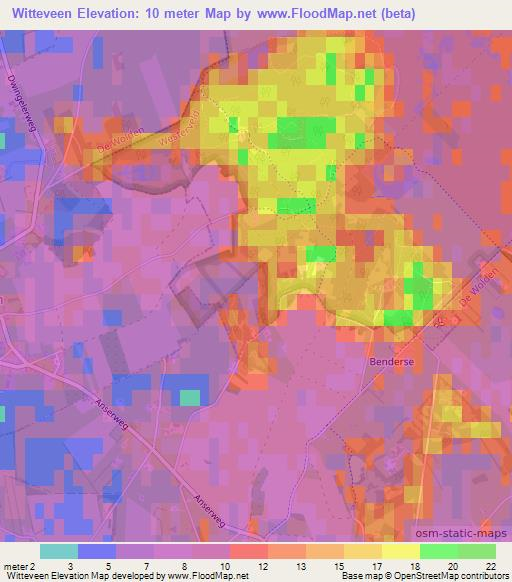 Witteveen,Netherlands Elevation Map