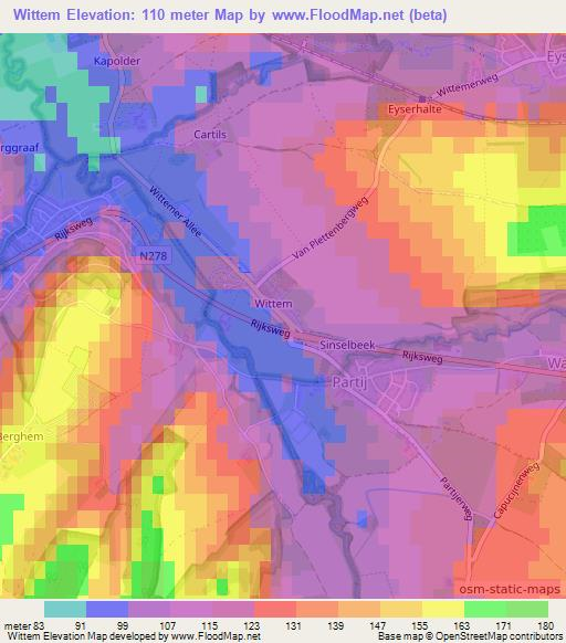 Wittem,Netherlands Elevation Map