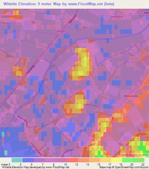 Wittelte,Netherlands Elevation Map