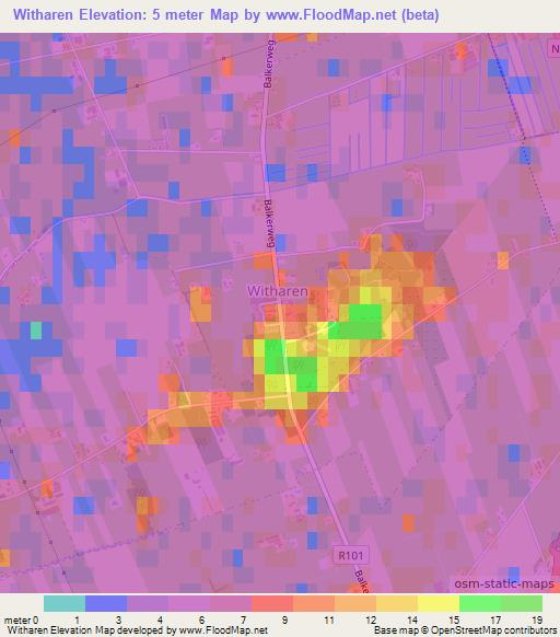 Witharen,Netherlands Elevation Map
