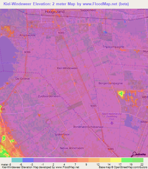 Kiel-Windeweer,Netherlands Elevation Map