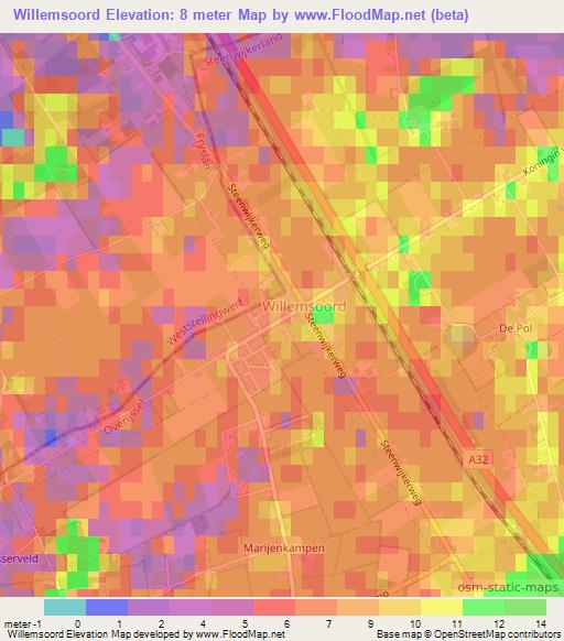 Willemsoord,Netherlands Elevation Map