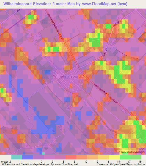 Wilhelminaoord,Netherlands Elevation Map