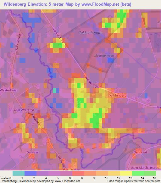 Wildenberg,Netherlands Elevation Map