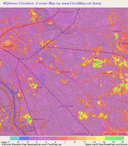 Wijthmen,Netherlands Elevation Map