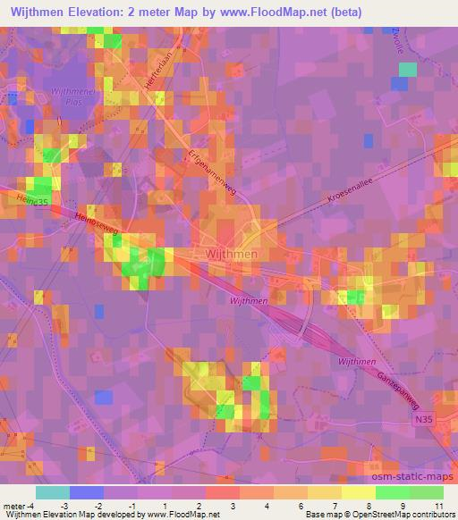 Wijthmen,Netherlands Elevation Map