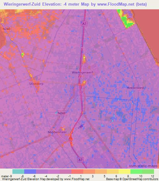 Wieringerwerf-Zuid,Netherlands Elevation Map