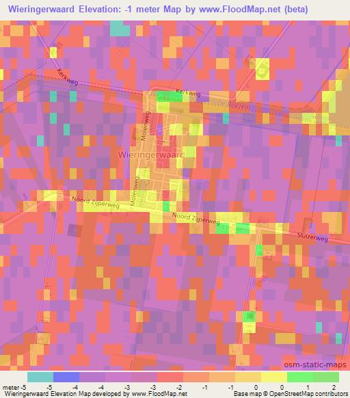 Wieringerwaard,Netherlands Elevation Map