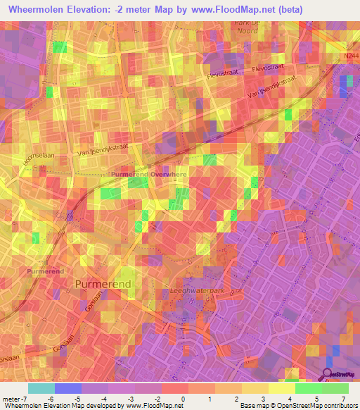 Wheermolen,Netherlands Elevation Map