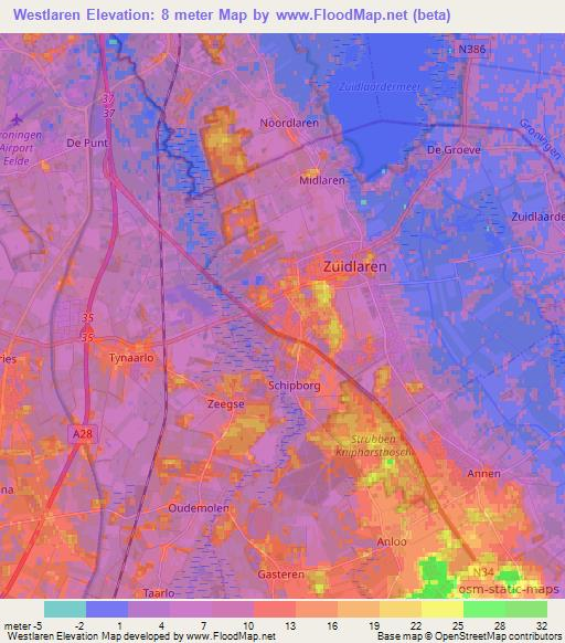 Westlaren,Netherlands Elevation Map