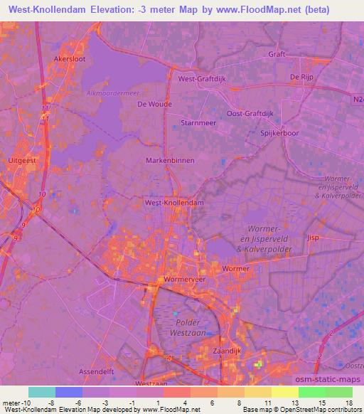 West-Knollendam,Netherlands Elevation Map