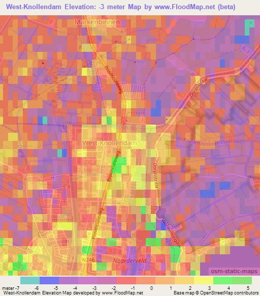 West-Knollendam,Netherlands Elevation Map