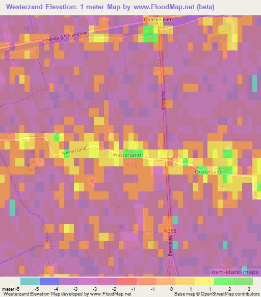 Westerzand,Netherlands Elevation Map