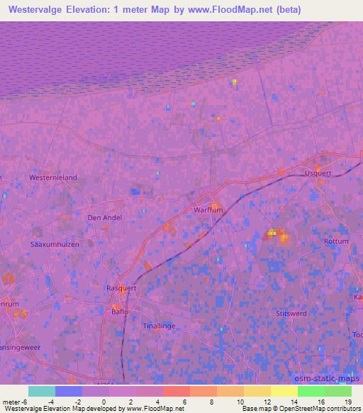 Westervalge,Netherlands Elevation Map