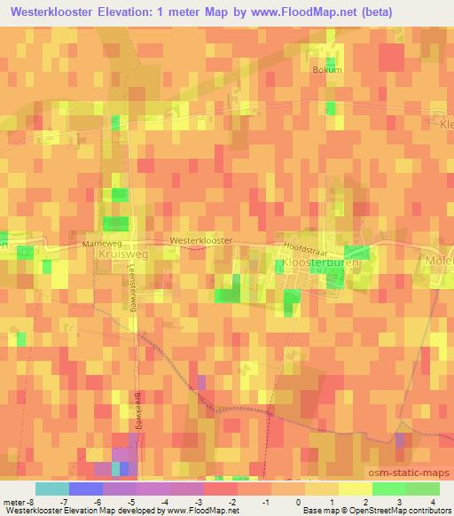 Westerklooster,Netherlands Elevation Map