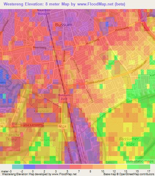 Westereng,Netherlands Elevation Map
