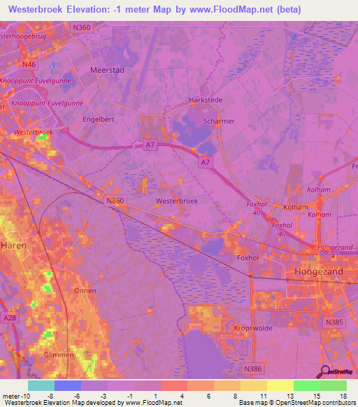Westerbroek,Netherlands Elevation Map