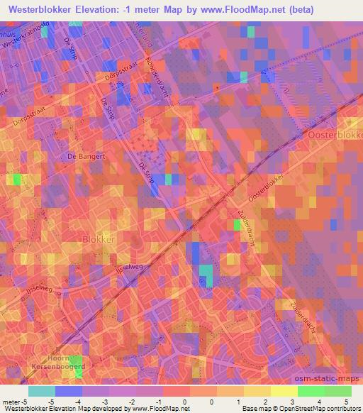 Westerblokker,Netherlands Elevation Map