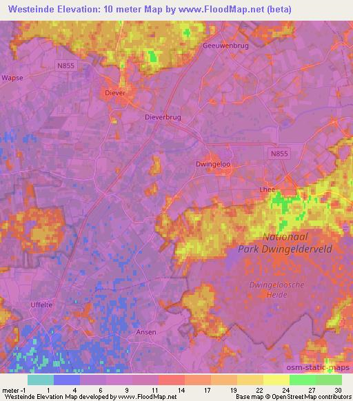 Westeinde,Netherlands Elevation Map