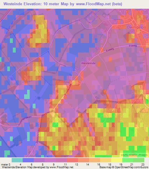 Westeinde,Netherlands Elevation Map
