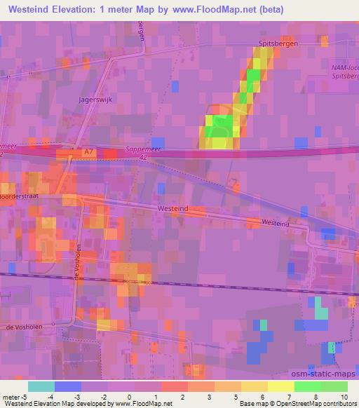 Westeind,Netherlands Elevation Map