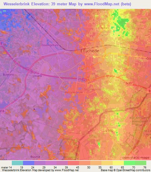 Wesselerbrink,Netherlands Elevation Map