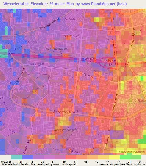 Wesselerbrink,Netherlands Elevation Map