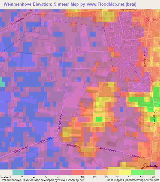 Wemmenhove,Netherlands Elevation Map