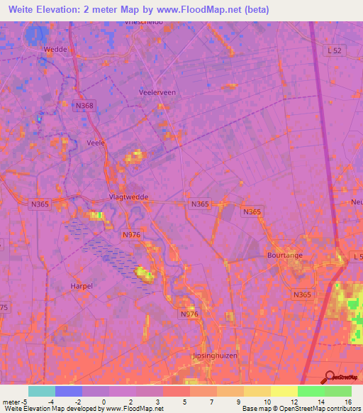 Weite,Netherlands Elevation Map