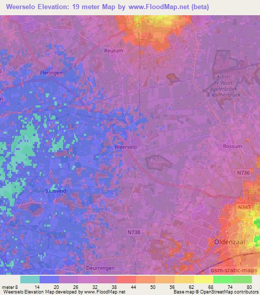 Weerselo,Netherlands Elevation Map