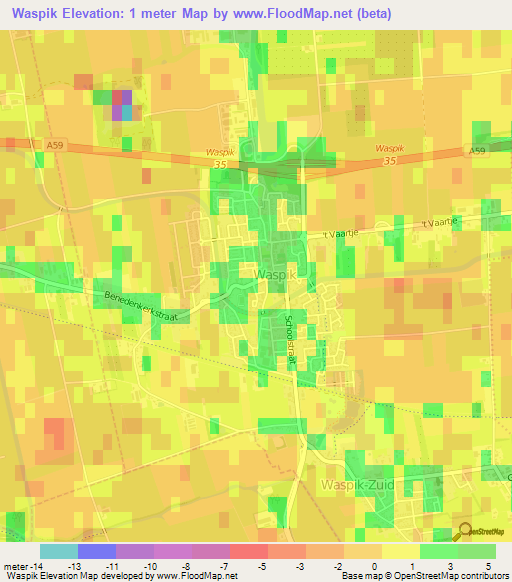Waspik,Netherlands Elevation Map