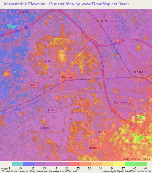 Vossenbrink,Netherlands Elevation Map