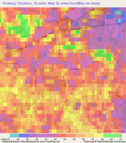 Vosberg,Netherlands Elevation Map