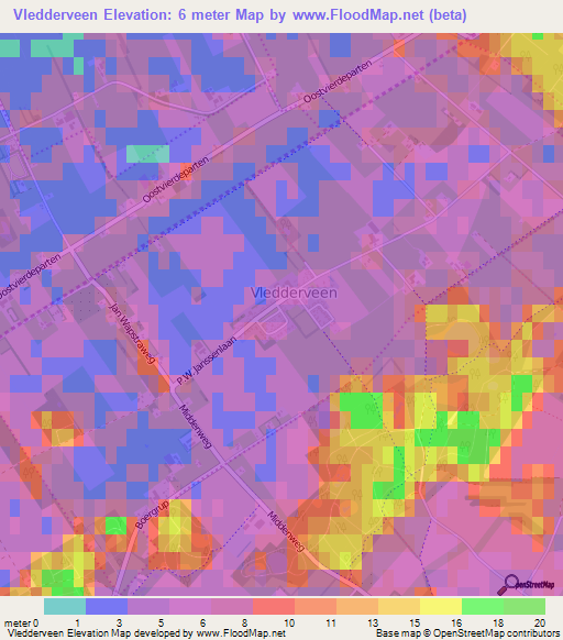 Vledderveen,Netherlands Elevation Map