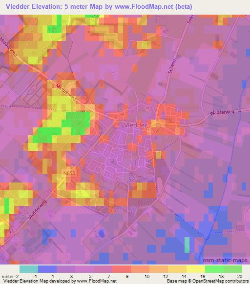 Vledder,Netherlands Elevation Map
