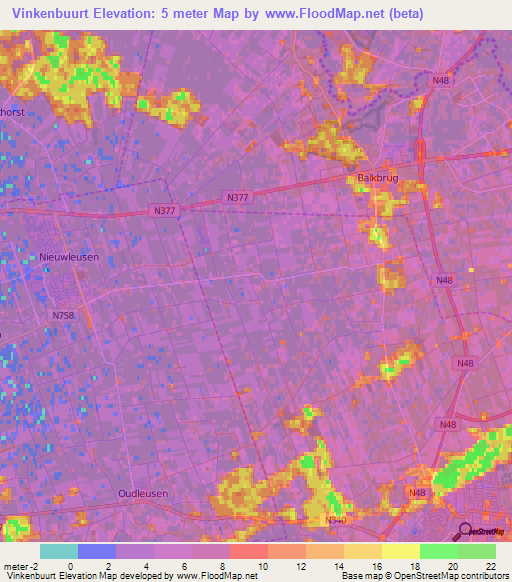 Vinkenbuurt,Netherlands Elevation Map