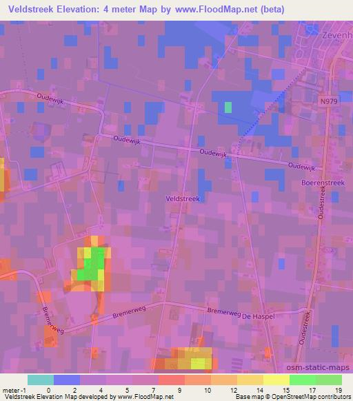 Veldstreek,Netherlands Elevation Map